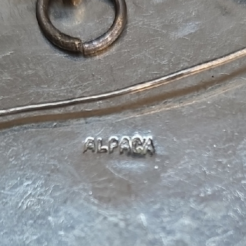 ALPACA Vintage-Inspired Blue and Silver Brooch - Picture 2 of 5